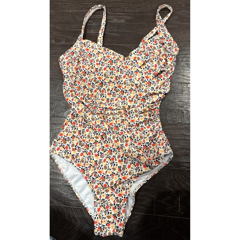 Tashehe Medium One Piece Swimsuit‎ Push Up Underwire Bathing Suit Ruched NEW